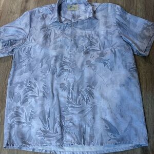 Royaura Hawaiian Men's Gray Hawaiian Floral print shirt size XL short sleeve